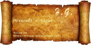 Hrncsár Gina névjegykártya
